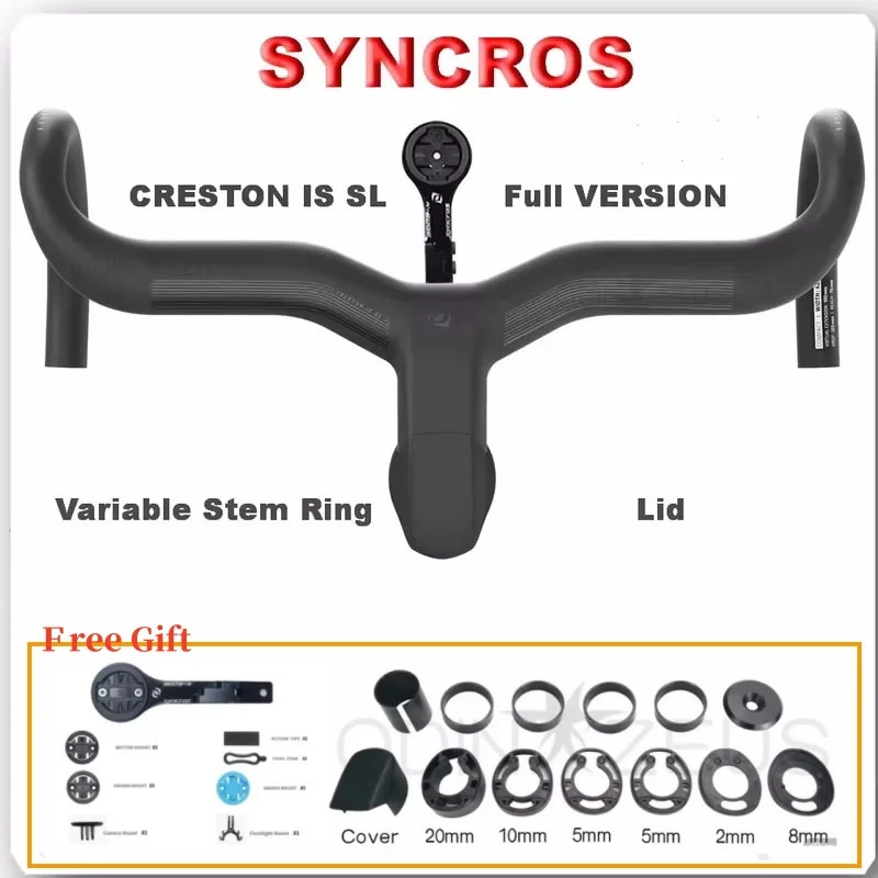 SYNCROS Strong T800 Carbon Internal Cable integrierte Aero Road Bike Handlebars UD 380~440mm*80~110mm bicycle accessories
