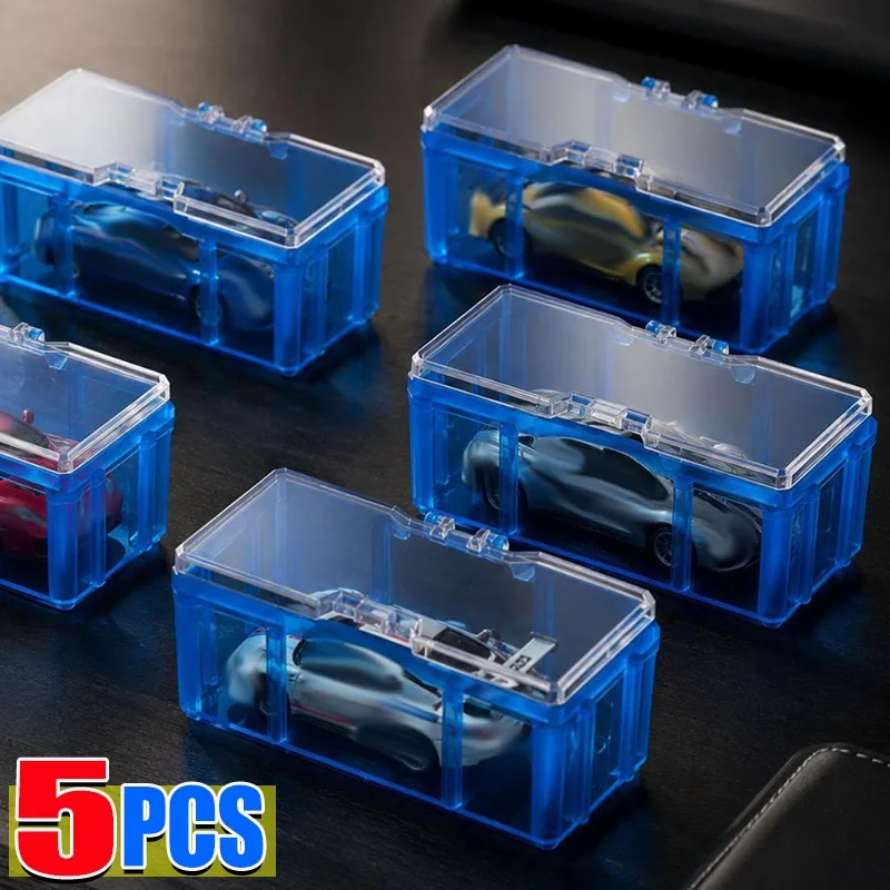 Dustproof Acrylic Display Case for Diecast Model Car Stackable Storage Box with Locking Snap Cover Collection Showcase Desktop