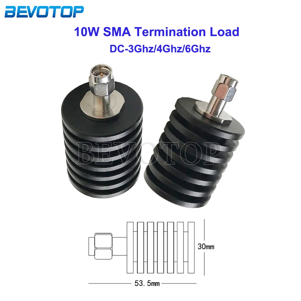 1Pcs SMA 10W DC-3GHz/4GHz/6GHz SMA Male Plug Connector RF Coaxial Termination Dummy Load 50ohm Nickel Plated RF Accessories
