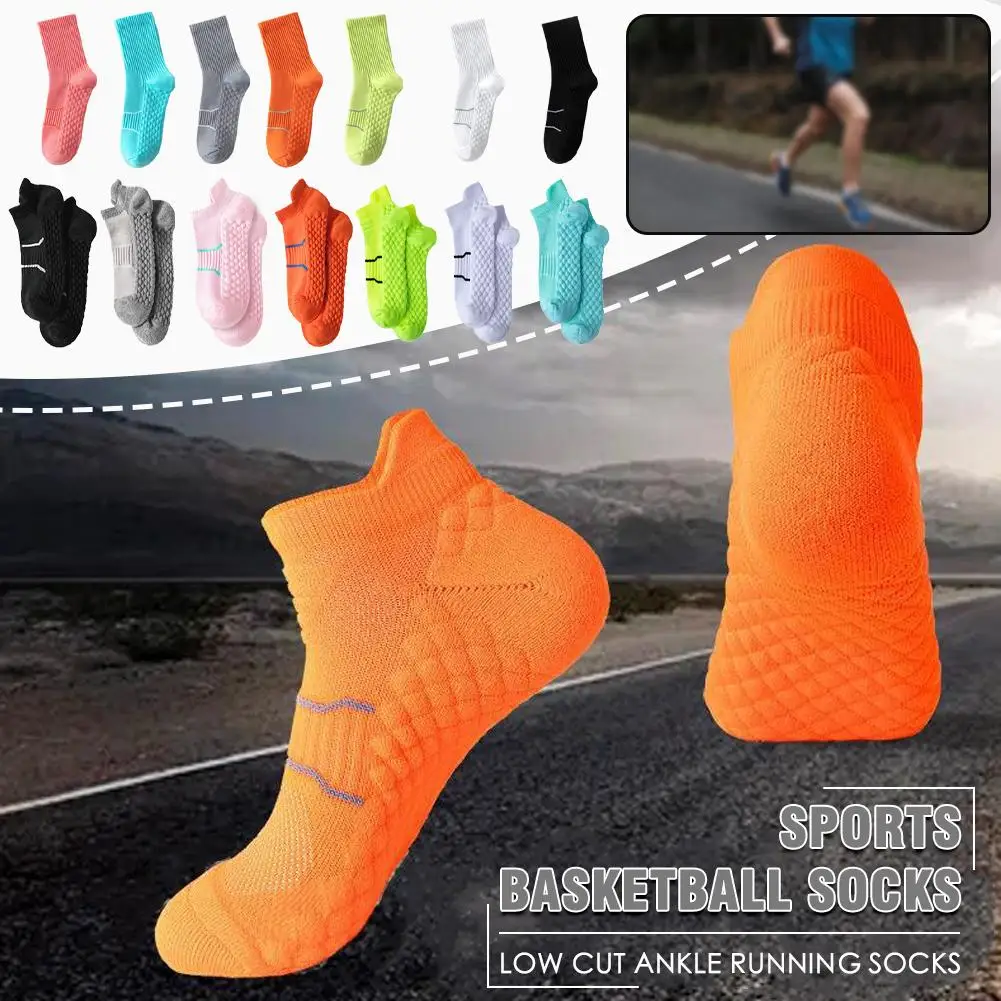 Chaussettes de sport pour hommes et femmes, 1 paire, courtes, décontractées, coordonnantes, avec coussin, résistantes à l'usure, pour performance de basket-ball, An X3S5