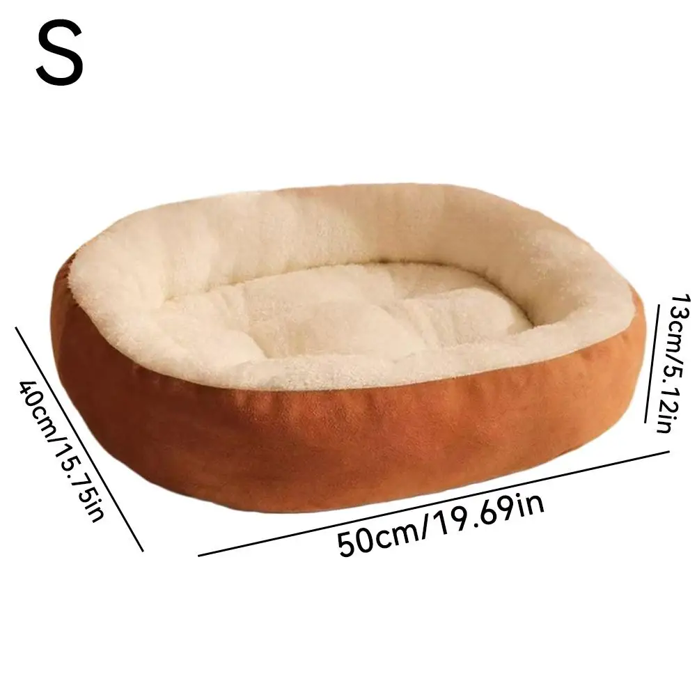 Dickes Plüsch-Haustierbett, Warme Hunde- und Katzennestmatte, Verdicktes Gemütliches Schlafkissen für Kleine, Mittlere und Große Hunde und Katzen – Detail 12