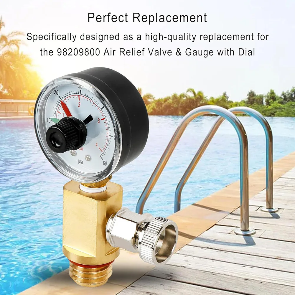 

Клапан выпуска воздуха для фильтров для бассейнов с ручным управлением из латуни, предназначенный для точного контроля давления и защиты системы