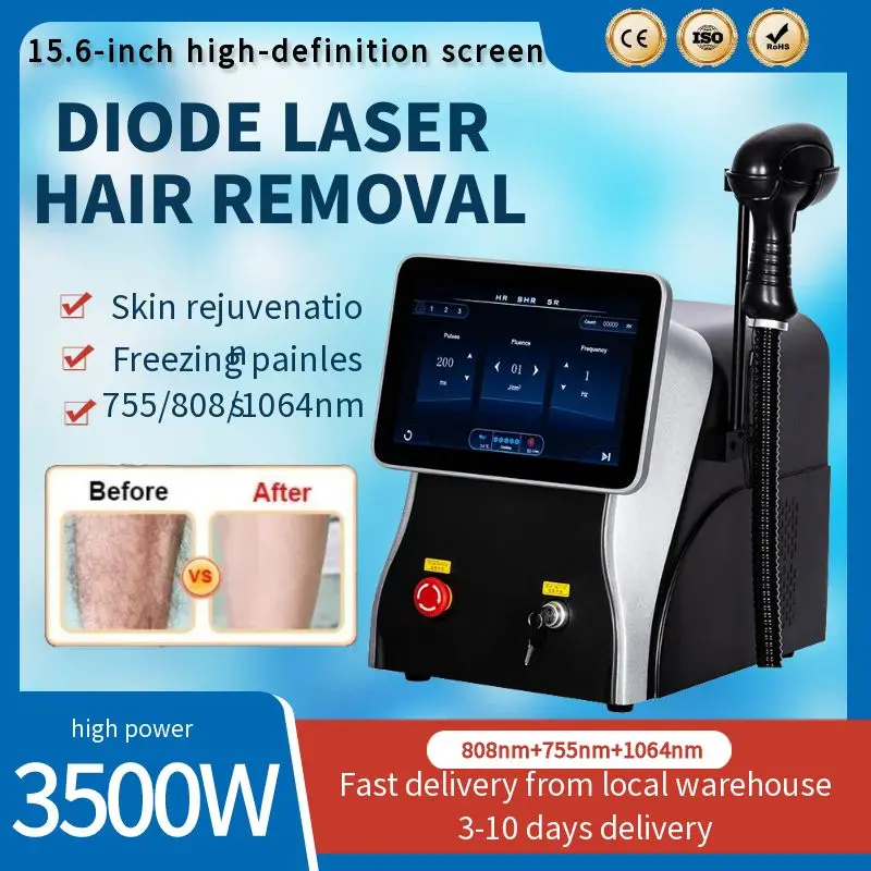 Powerful Alexandrite Ice Platinum Laser Epilator Professional Diode Laser Machine Permanent Hair Remover for WomanPortable 3500W