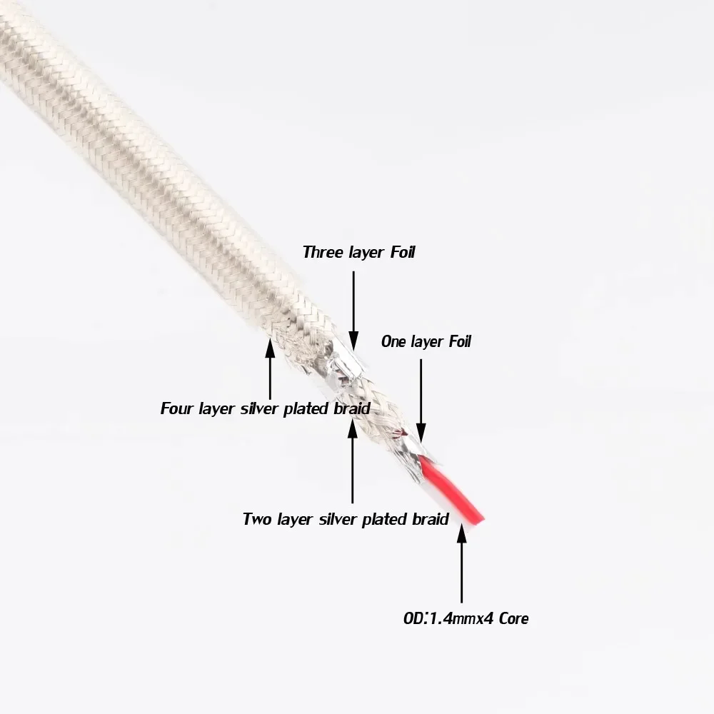 OCC Plated Silver XLR Audio Cable with Shielding Anti-interference Cable Mixer Microphone Balance Line