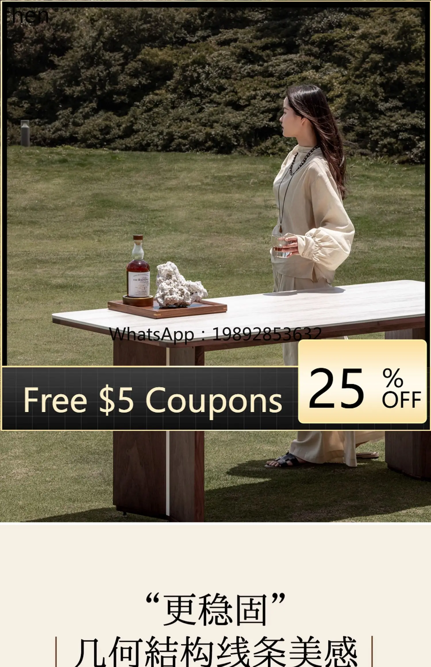 

rock slab dining table solid wood small apartment retro thickened black walnut desk large board table