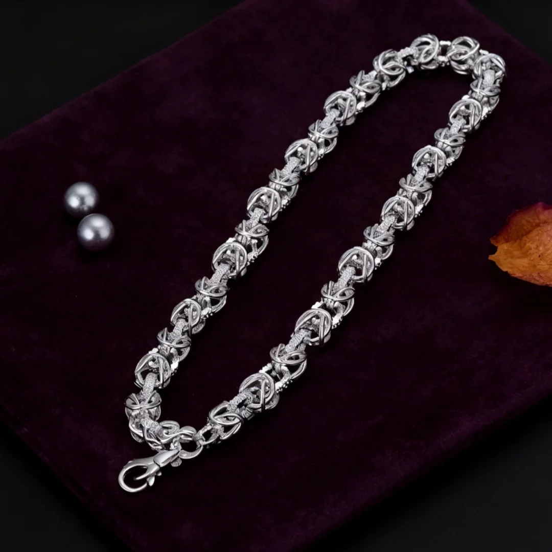 

Hot new sales 925 Sterling Silver lovely 8MM Circle chains bracelet for men fashion jewelry wedding Accessories Christmas gift