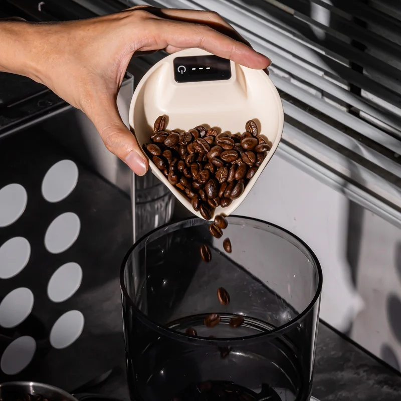 Electronic Scale Bean Tray Espresso LED Weighing 0.1g ABS Electronic ScaleHigh Precision Measures Black Beige image 6