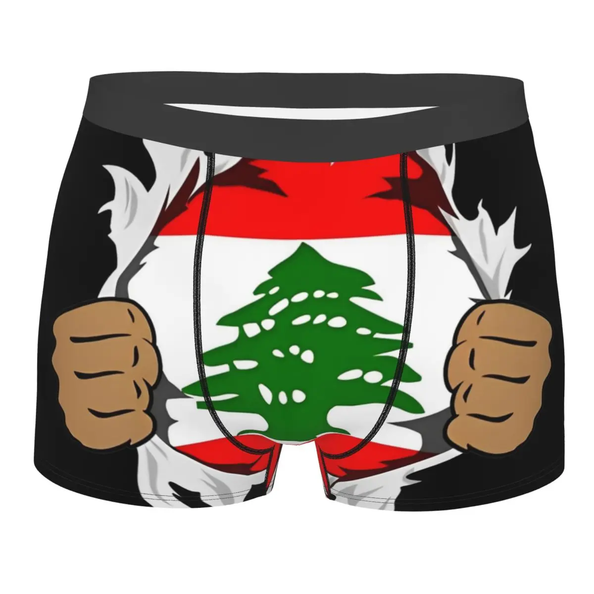 Men's Lebanon Flag Lebanese Roots Gift Underwear Humor Boxer Briefs Shorts Panties Male Soft Underpants Plus Size