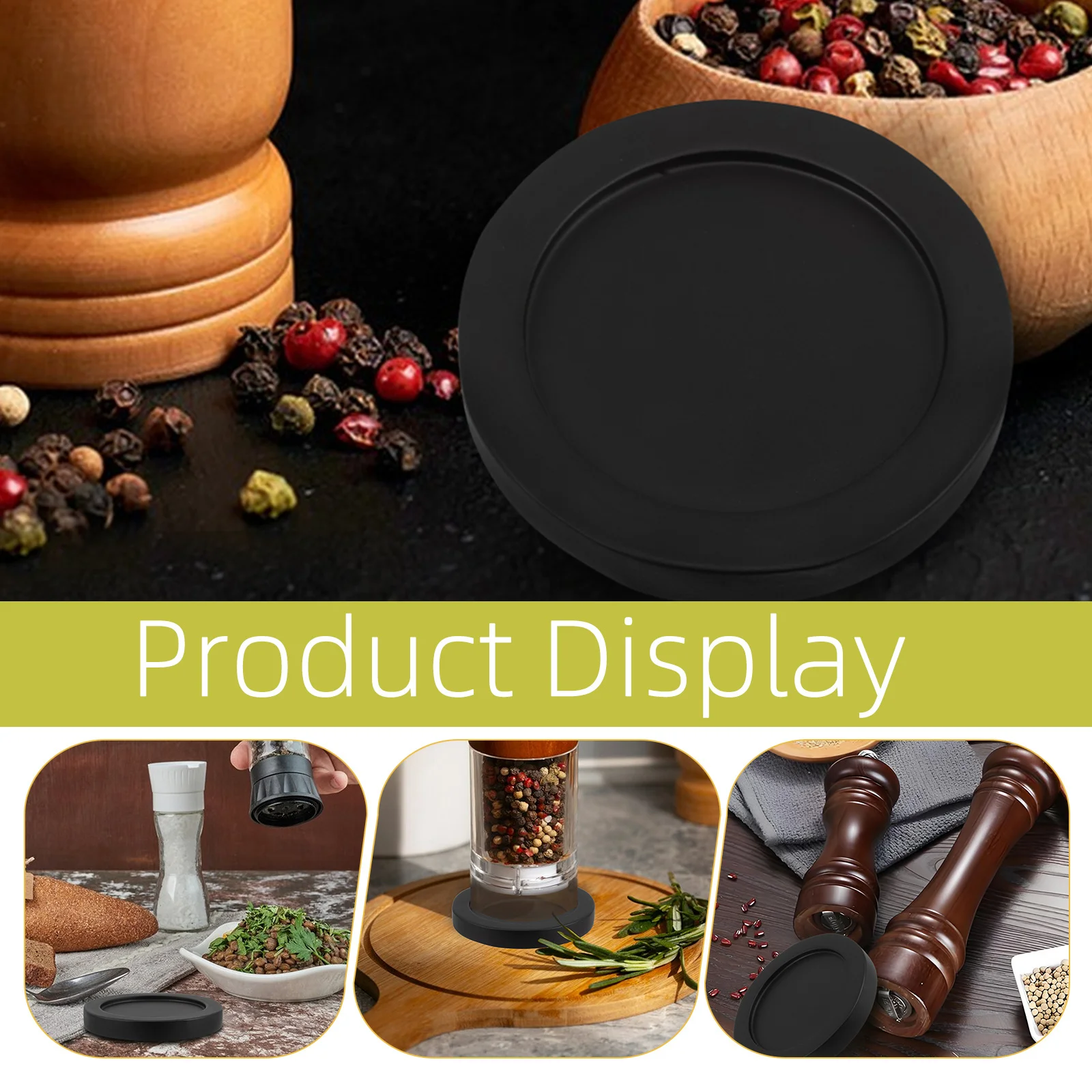 2 قطعة صينية طاحونة الفلفل والملح الخشبي: صينية عداد أنيقة لمطاحن التوابل وزجاجات الصلصة ومنظم طاولة الطعام في المطبخ #3