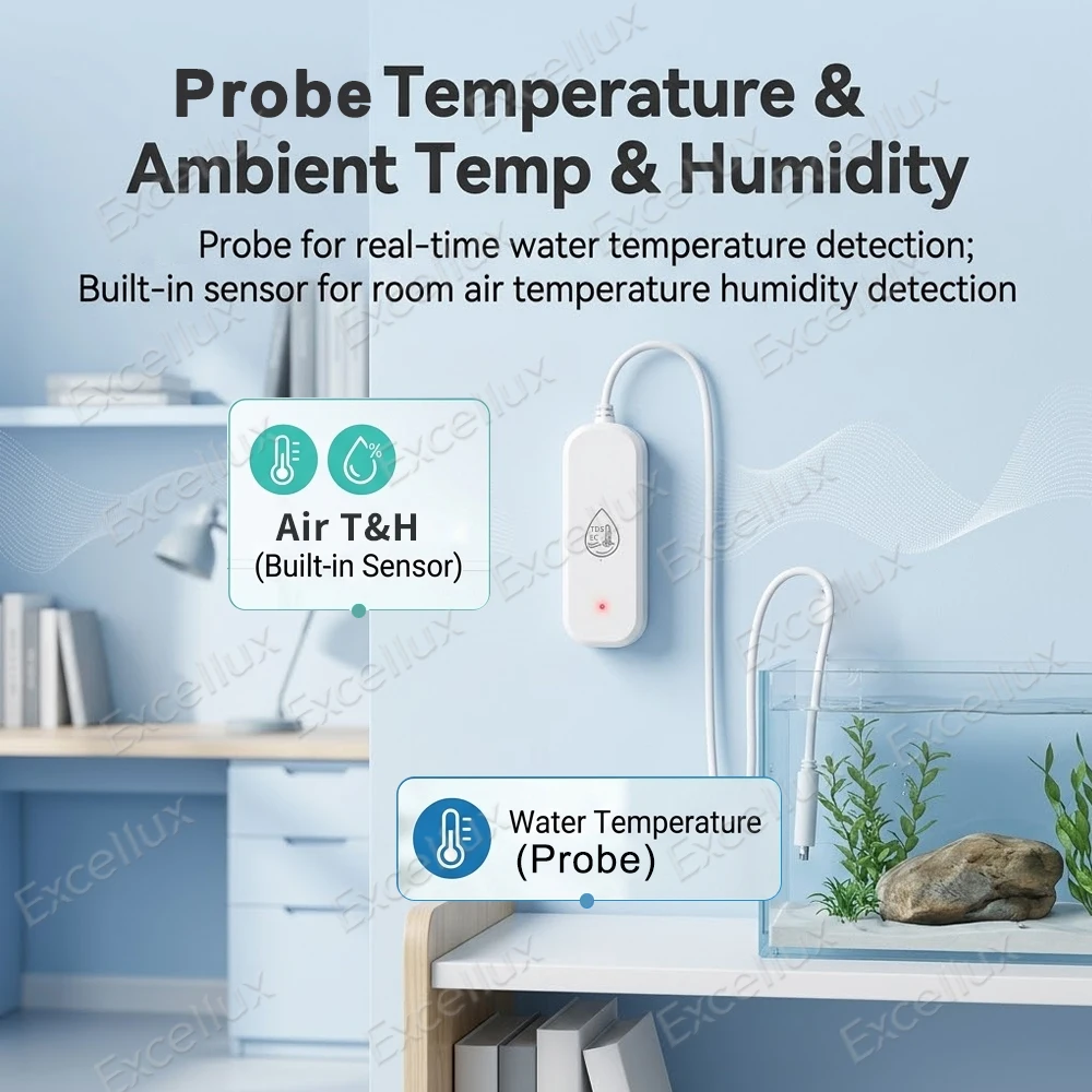 7-in-1 Zigbee Wasserqualitätsmonitor Smart Home-Sonde Temperatur- und Feuchtigkeitssensor TDS SG EC Salzgehaltsmessgerät für Zigbee2mqtt – Detail 4