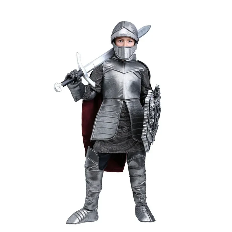 new Halloween Party Kids Royal Warrior Knight Costumes Boys Soldier Children Medieval Roman Cosplay Carnival Fancy Dress for kid