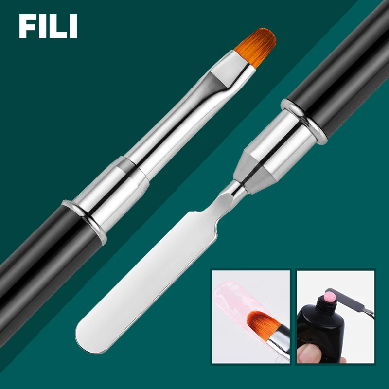 

Dual Ended Poly Nail Gel Brush Acrylic UV Gel Extension Builder Spatula Pen Manicure Tools For Nail Gel Tip Extension Nail Brush