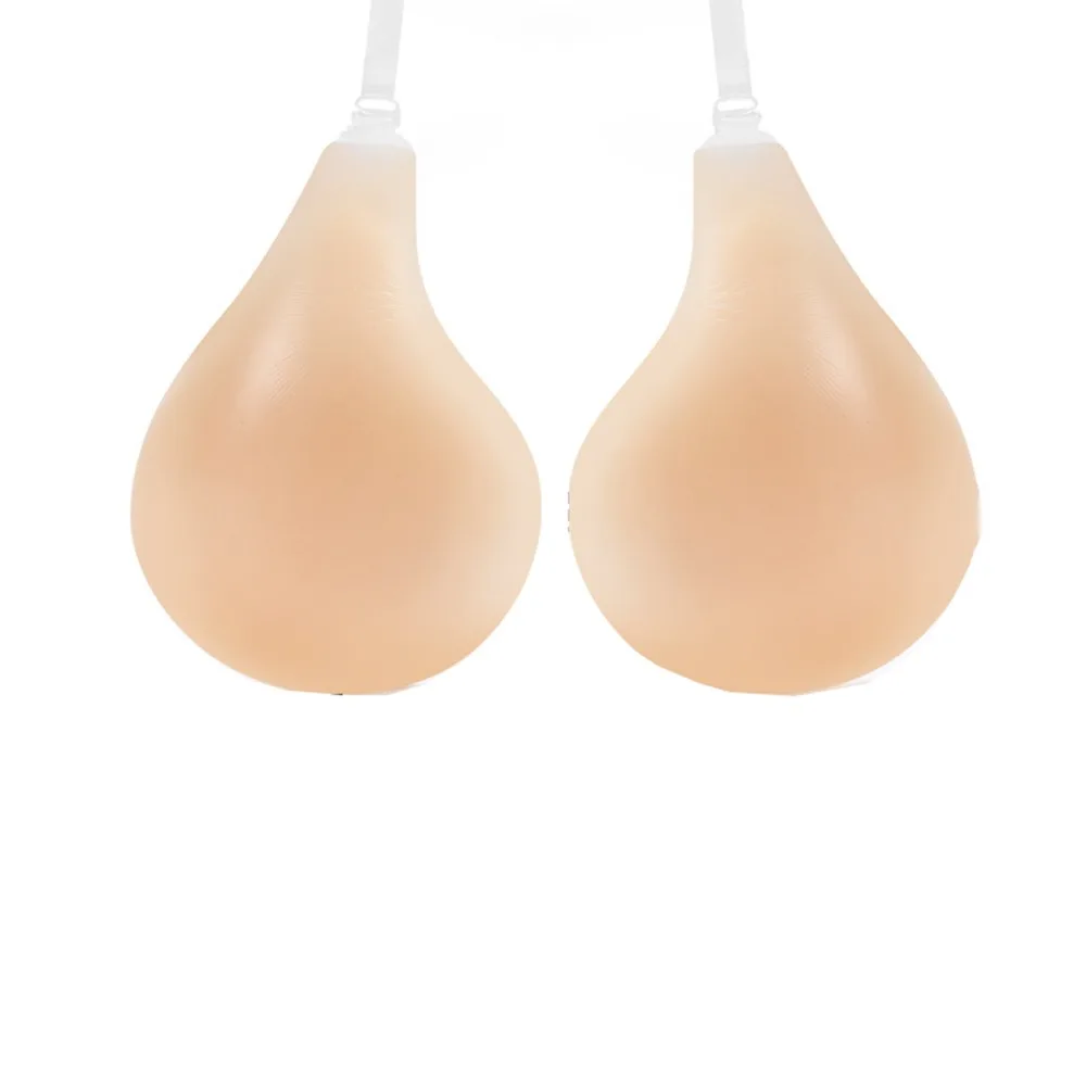 

Backless Women Invisible Bra Clear Straps Seamless Silicone Gel Underwear Plunge Lift Bust Nipple Cover With Removable Tape