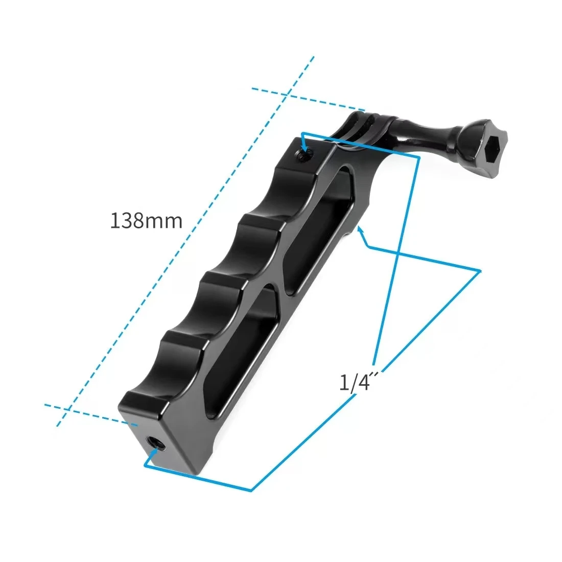 Suitable for Gopro's full range of sports cameras, aluminum alloy handle, single handheld stand, camera accessories