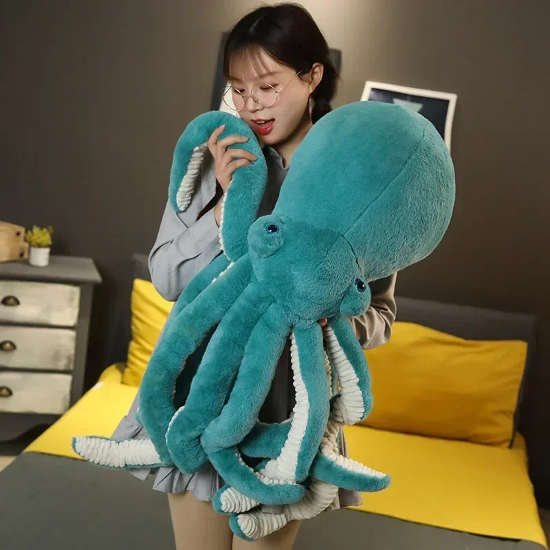 Children's doll girl gift sofa cushion plush plush toy 30-90CM large size lifelike cute octopus soft Marine animal