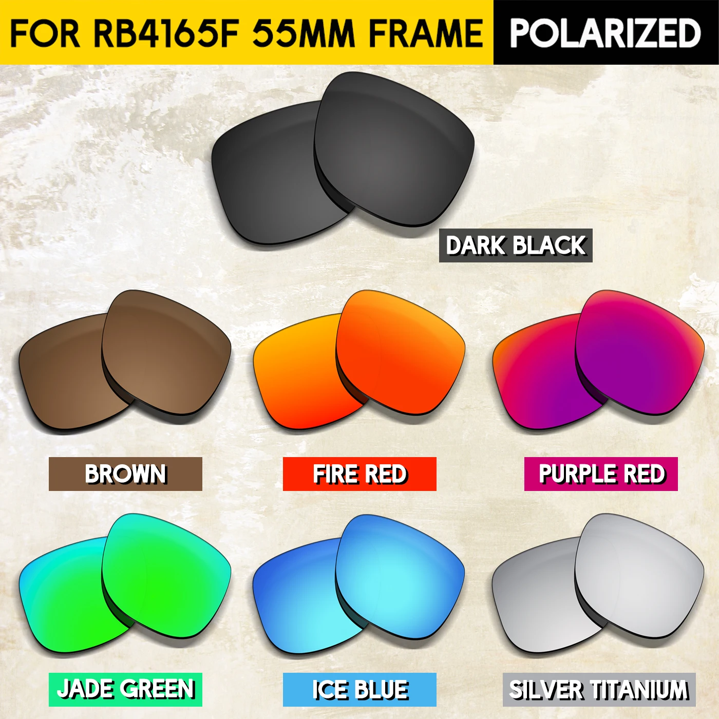 Premium Replacement Lenses for RB4165F 55mm Sunglasses – Scratch-Resistant