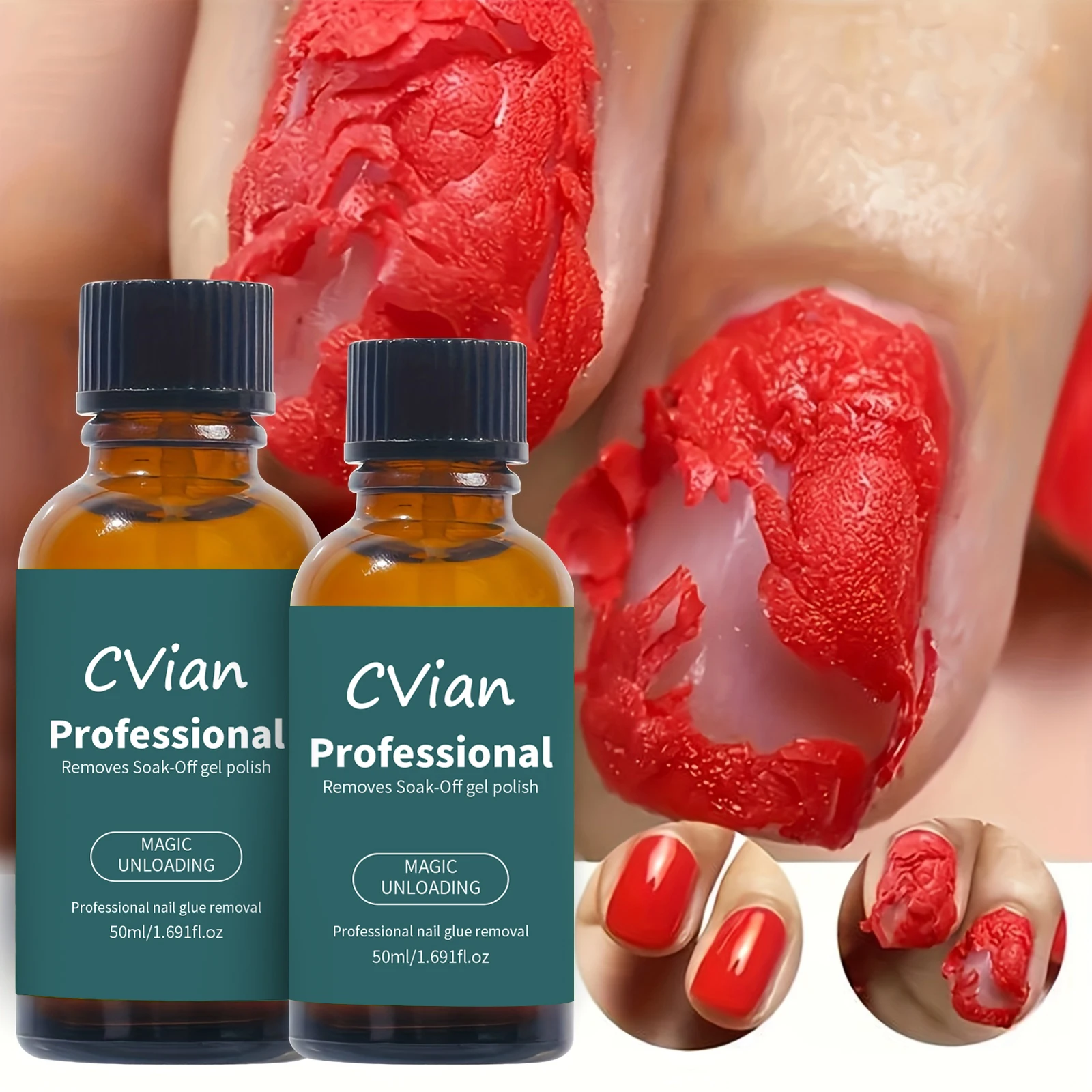 50ml Gel-Nagellackentferner, Entfernt Mühelos Gel-Lacke in 2-3 Minuten, Magischer Einweich-Schnell-Nagelkleberentferner
