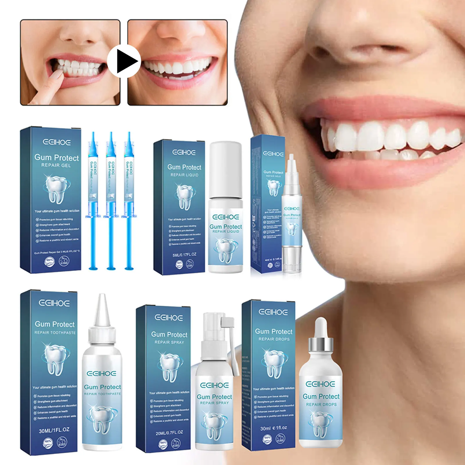 Gum Repair Toothpaste Gum-Shield Therapy Gel Promote Gum Health Protect Oral Secure Plaque Stain Removal Whitening Pens