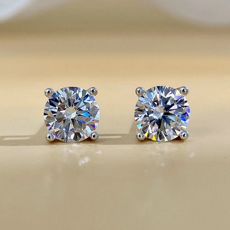 3-8 ミリメートル 1 ペアラウンドダイヤモンドイヤリングシルバーファッションカジュアル男性女性シンプルな耳のスタッドパーティー宝石ギフト