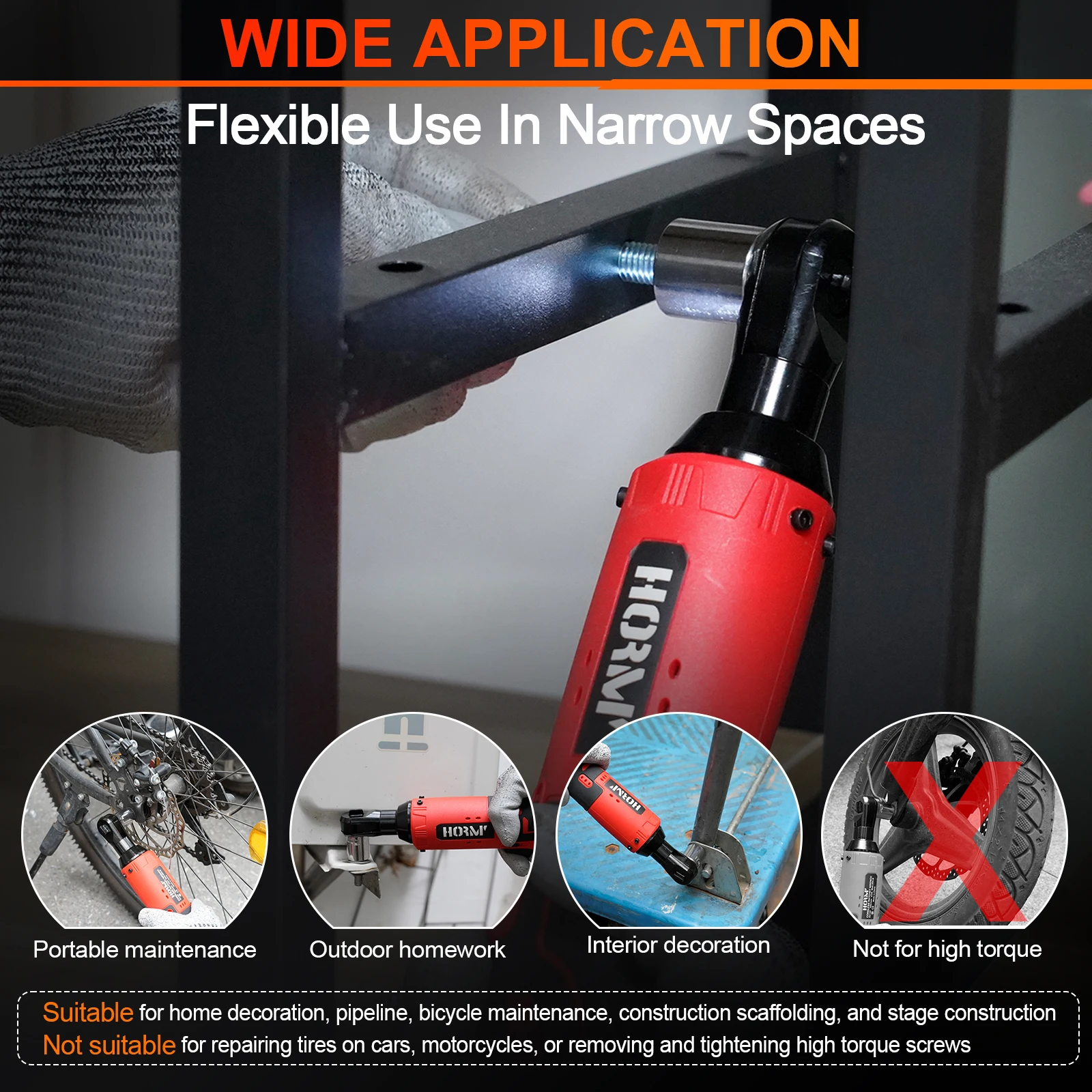 DC12V 3/8 inch Draadloze Elektrische Ratelsleutel 225 Rpm Power Ratelsleutels 2 Batterijen 1 Oplader 7 stks Sockets Onderhoud Tool