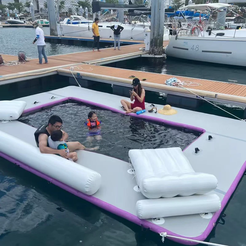 

Factory Inflatable Floating Recreation Platform Water Play Equipment Leisure Island Dock for Luxury Yachts