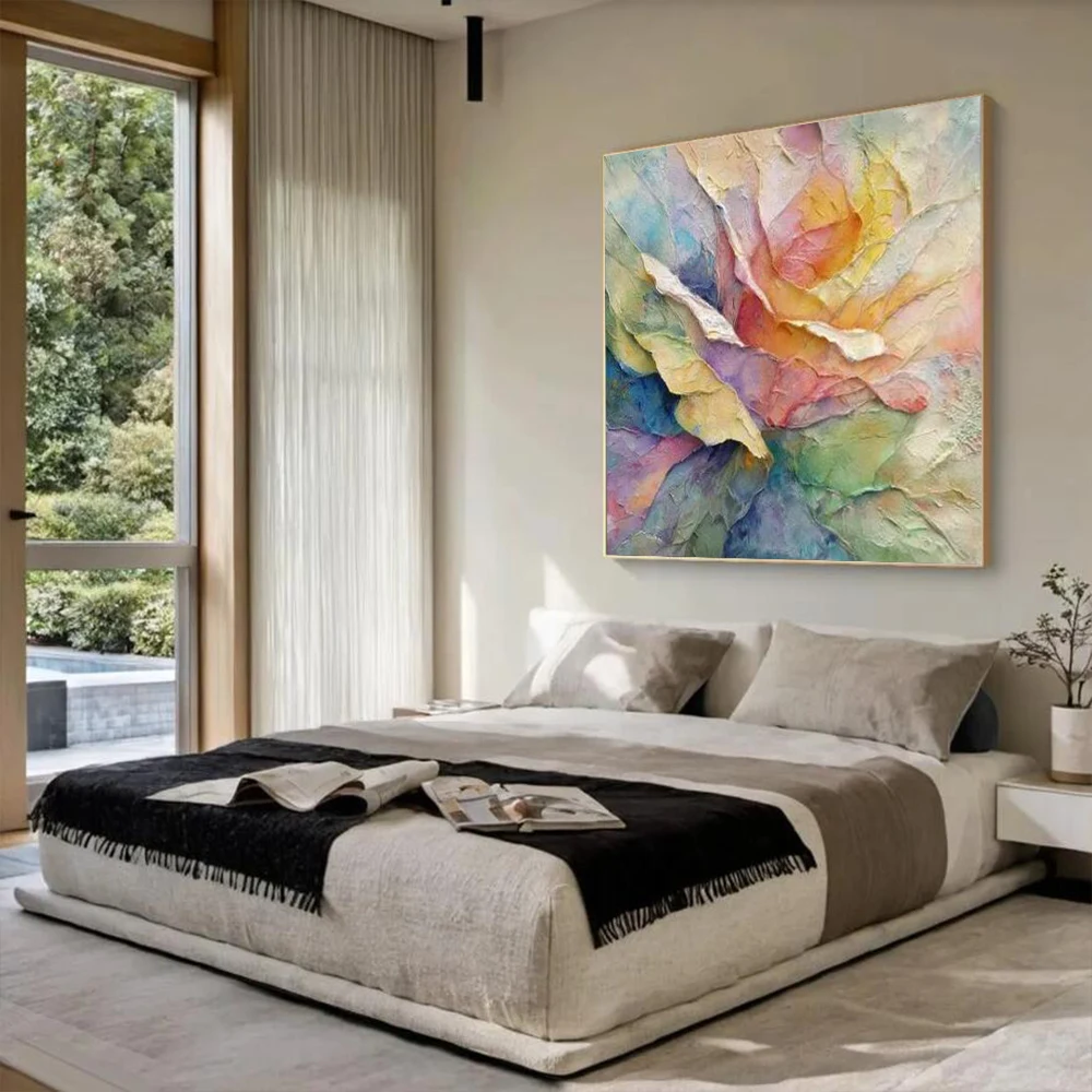 

Large Abstract Wall Art Colorful Acrylic Canvas Oversized Living Room Decor Modern Art Gift - Unique Home Decoration