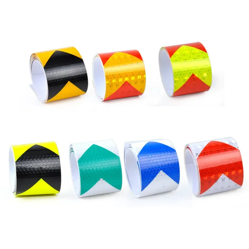 1PC Arrow Lattice Reflective Car Stickers Reflective Strip Safety Supplies Mark Warning Tape For Auto Car Accessories Decoration