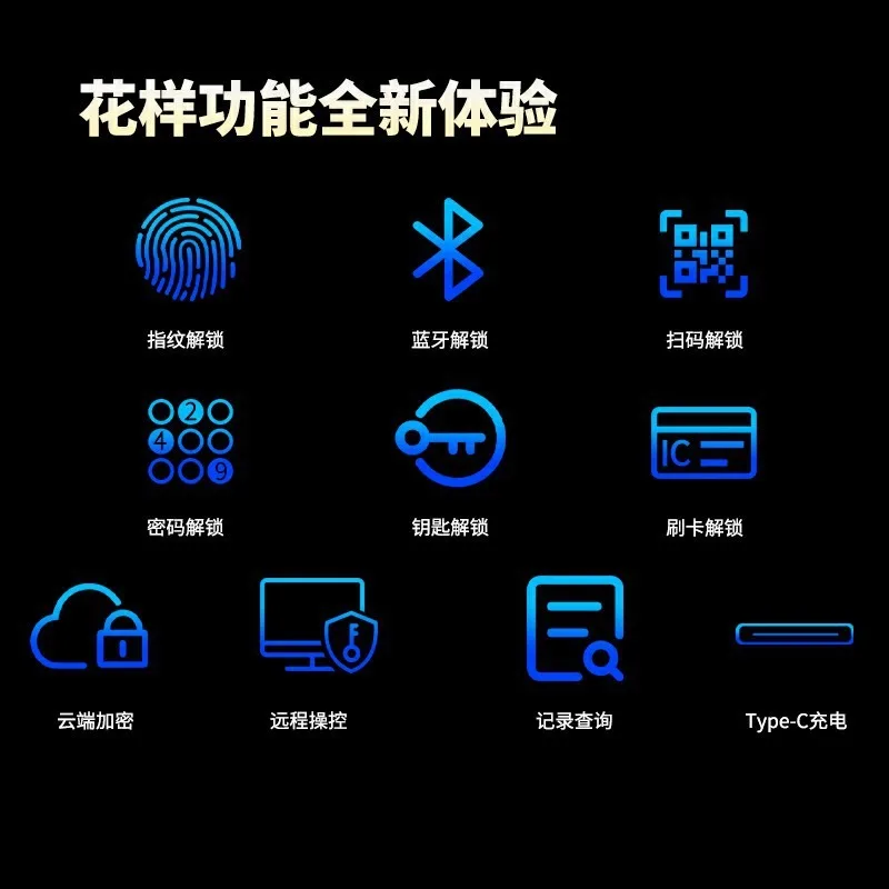 

Anti-theft door password Household one grip open fingerprint Smart access control Bluetooth remote unlocking