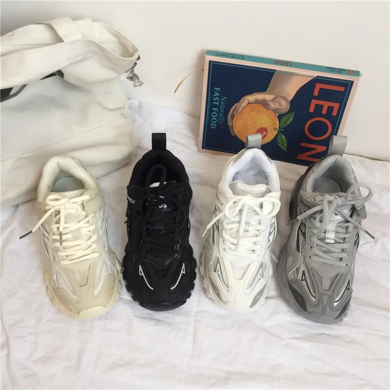 Girls Casual Sneakers 2023 Spring New Thick Sole Dad Shoes Boys Retro Internal Elevation Popular Versatile Premium Grey Sneaker