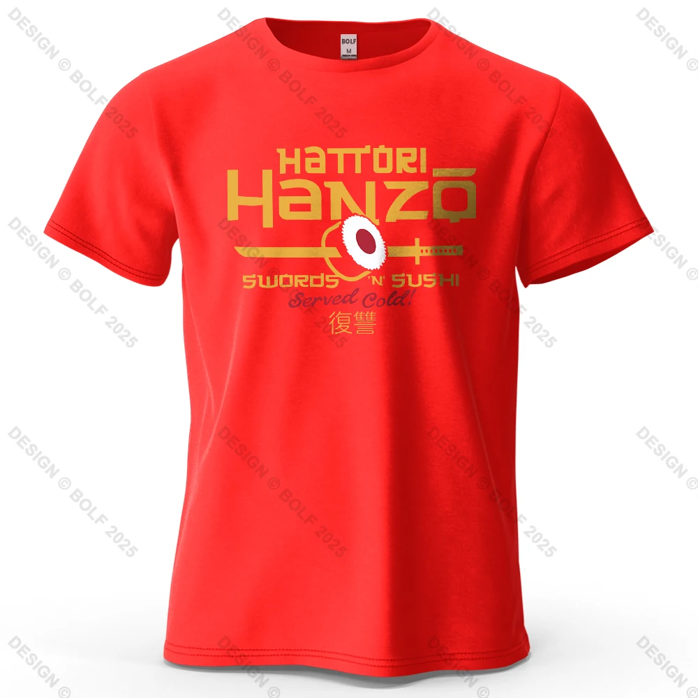 Hattori Hanzo bedrucktes Herren-T-Shirt, 100 % Baumwolle, übergroß, Anime-Mode, Grafik-T-Shirts für Damen, Tops, Streetwear, kulturelle Bekleidung