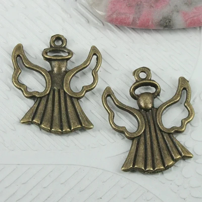 

20pcs antiqued bronze tone 2sided angel design charms EF0799