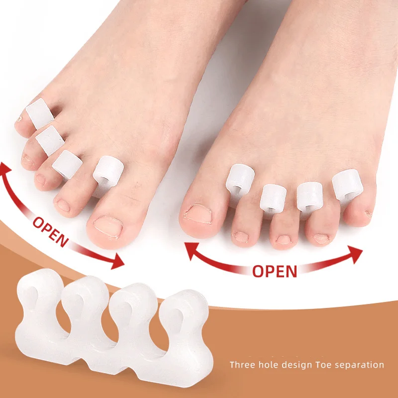 

2Pcs=1Pair Silicone Toe Corrector Hallux Valgus Finger Separator for Men and Women Foot Care Protectors Foot Pedicure Tools