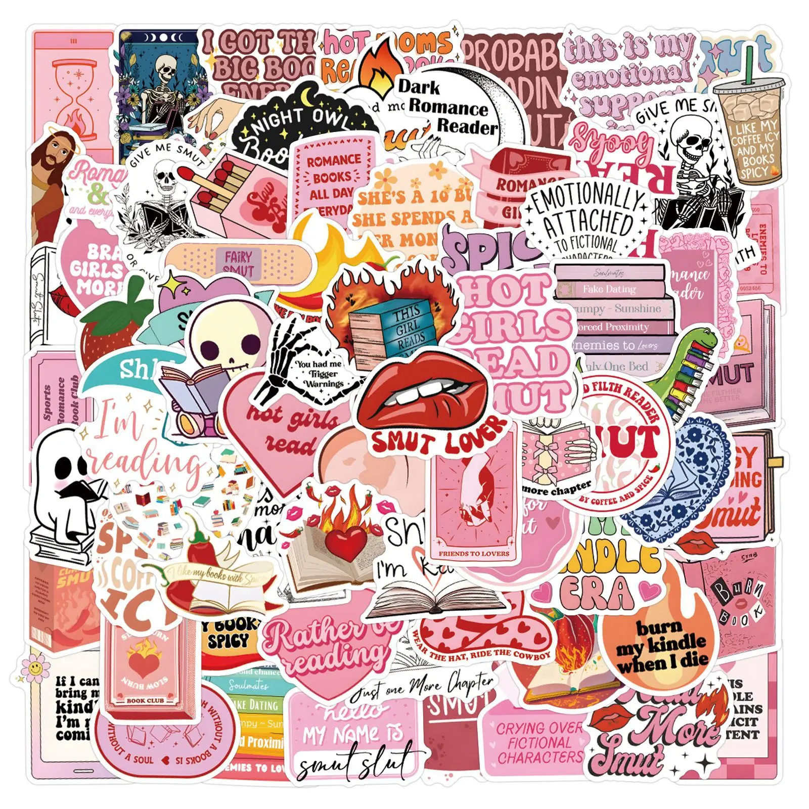 

110pcs Mix Kindle Smut Bookish Dark Romance Reading Book Stickers Scrapbooking Notebook Laptop Phone Aesthetic DIY Sticker
