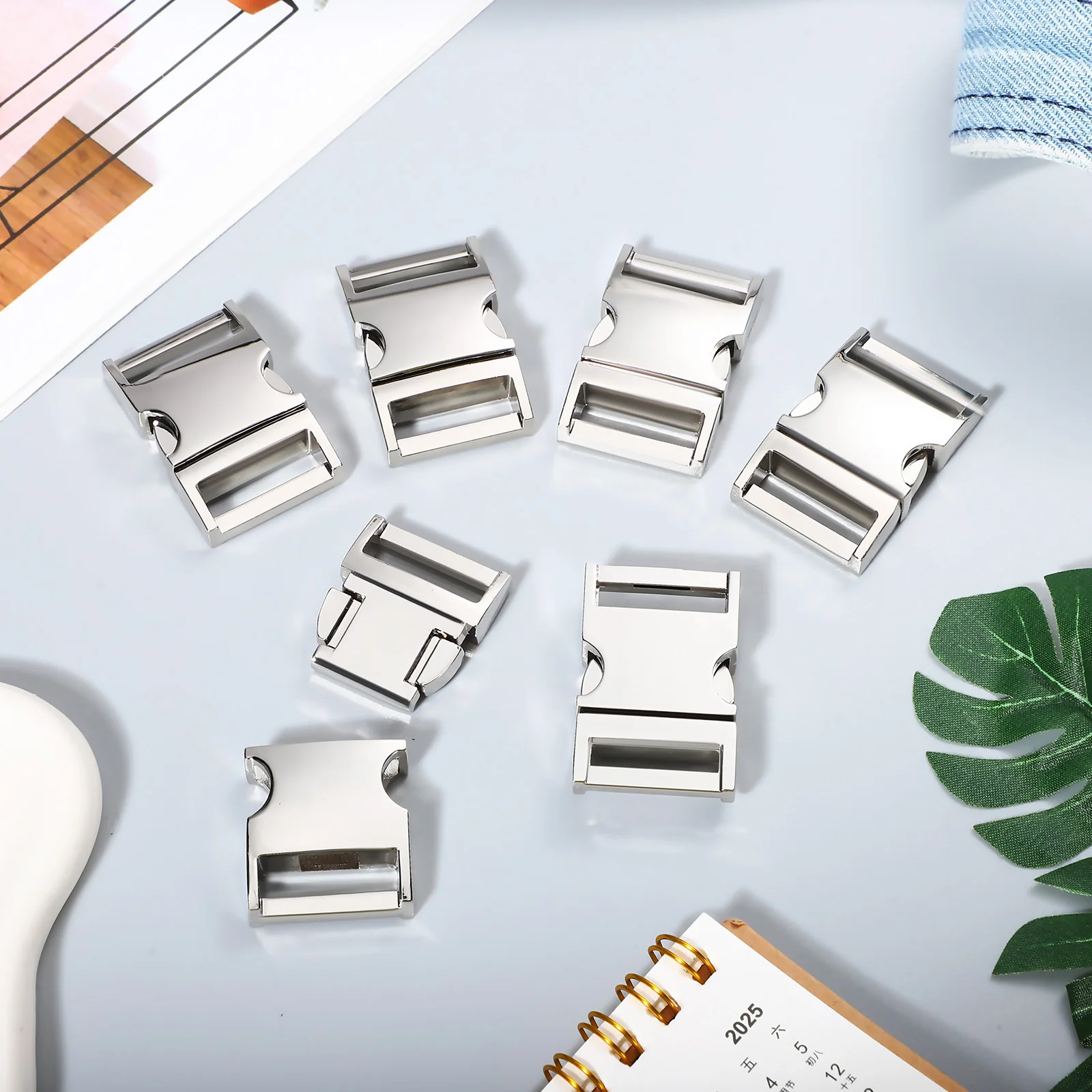 

6pcs 20MM Silver Metal Buckles for Dog Collars Harnesses Backpacks Hardware Accessories Heavy Duty Reliable Versatile Dog Lover