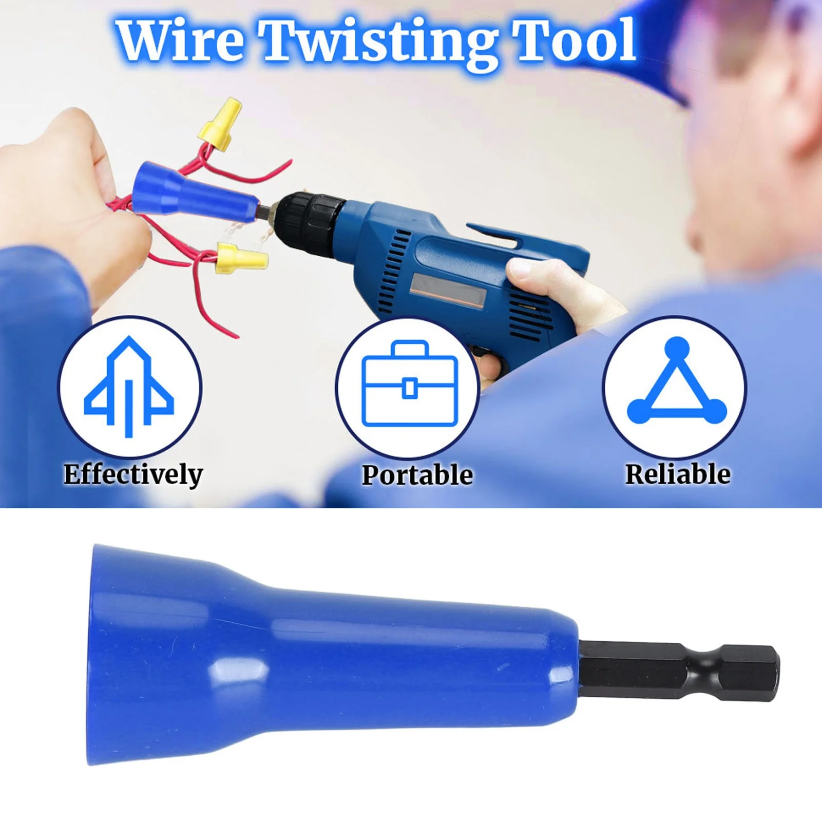 Wire Twisting Tool ABS Iron Labor Saving Universal Spin Twist Wire Connector Socket for Drills