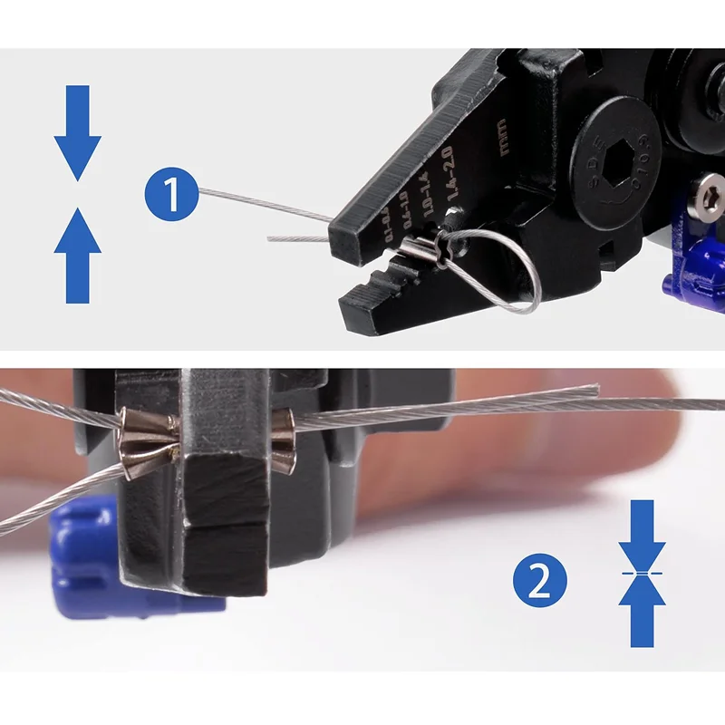 Imagem -05 - Wire Rope Crimping Alicate com Cortador Esforço Saving Mini Pesca Crimper Alicate Ferramenta de Pesca Wire Rope Leader em