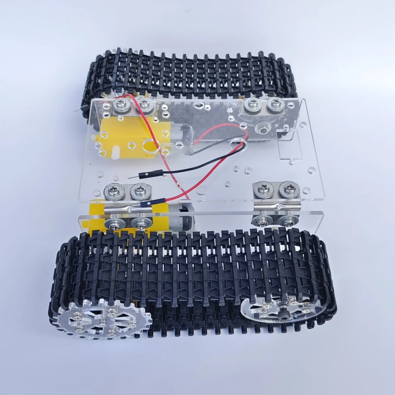 tanyue Upgrade Acrylic Fully Assembled Tank Chassis TT Motor 3-9v Tracked Intelligent Car with Line STEM Education SNX1