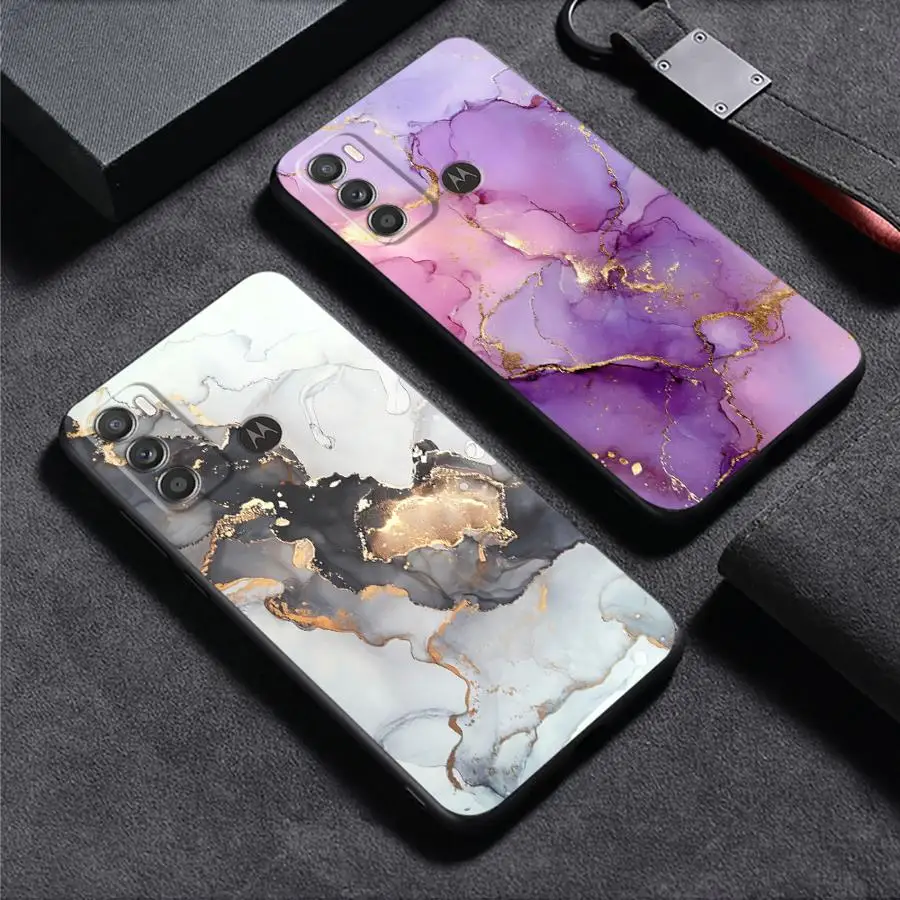 Case for Motorola Moto G52 G53 G30 G22 Edge40 G32 G51 G73 G60s G50 Edge 20 Pro 30 Lite G71 Phone Cover Colored Marble view 2