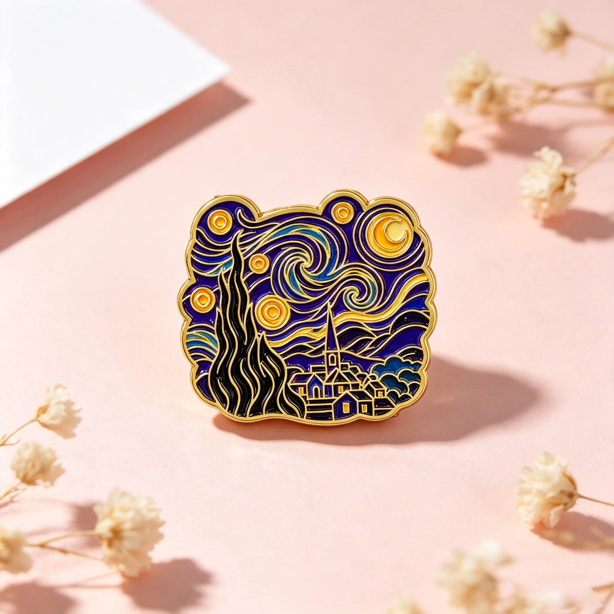 Van Gogh Art Painting Enamel Pins Starry Night Scenery Brooch Lapel Pin Badge on Clothing Accessories Fashion Jewelry Gifts