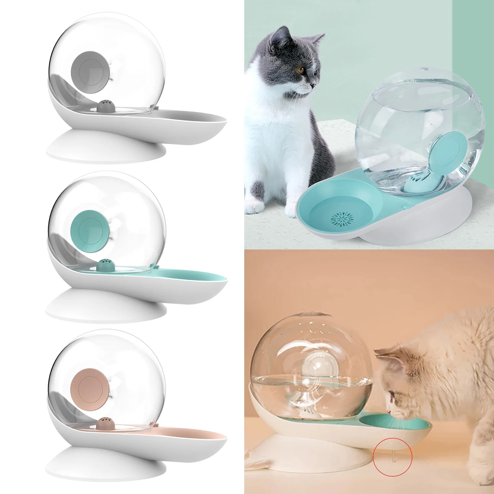 Pet Supplies Snail Automatic Cat Dog Drinking Bowl Fountain Water Dispenser Large-capacity  Cat  Drink Bowl Without Electricity