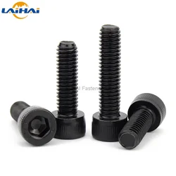1/20pcs DIN912 M5 M6 M8 Black 304 Stainless Steel Hexagon Hex Socket Head Cap Allen Screw Bolt Thread Length 6-100mm