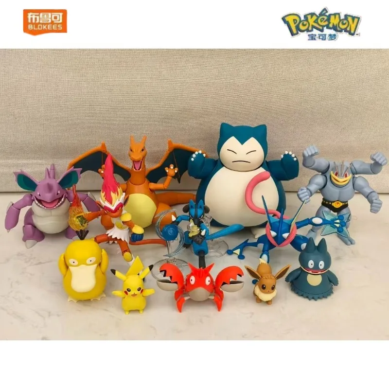 ブロキーズ-ポケモン-チャリザード-ニドキング-マッチャンプ-カビゴン-ポケットモンスター-アクションフィギュア-アニメコレクション-ドール組み立て玩具-フェスティバルギフト