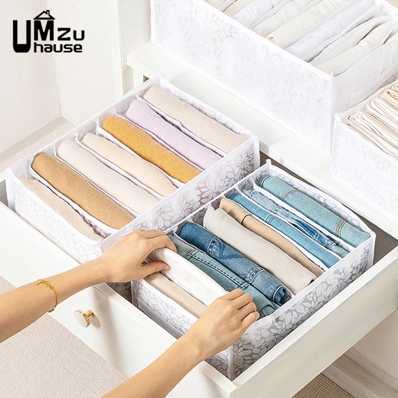 Underwear Drawer Organizers Briefs Knickers Socks Pants Tie Box Clothes Case Divider Holder Foldable Bin Wardrobe Closet Storage