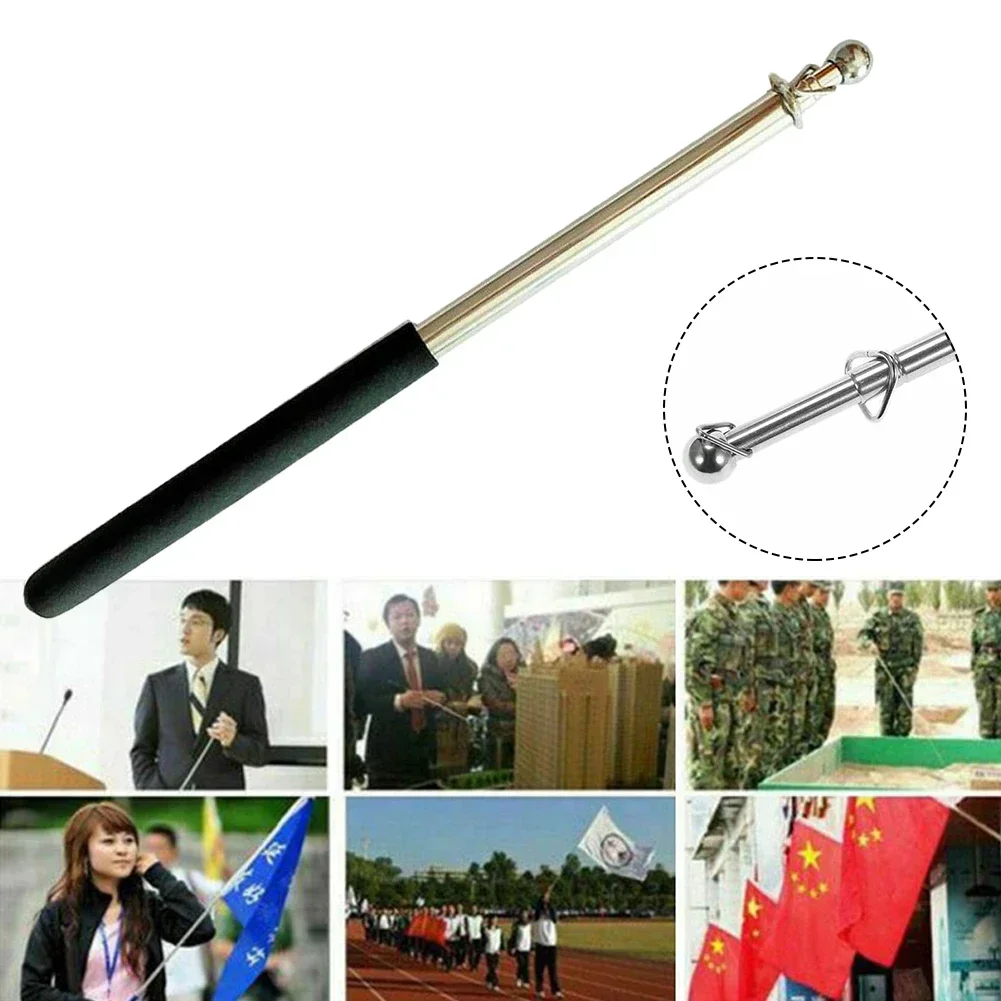 1.6M TELESCOPIC FLAG POLE EXTENDABLE PORTABLE HANDHELD WINDSOCK POINTER High Quality Stainless Steel Material