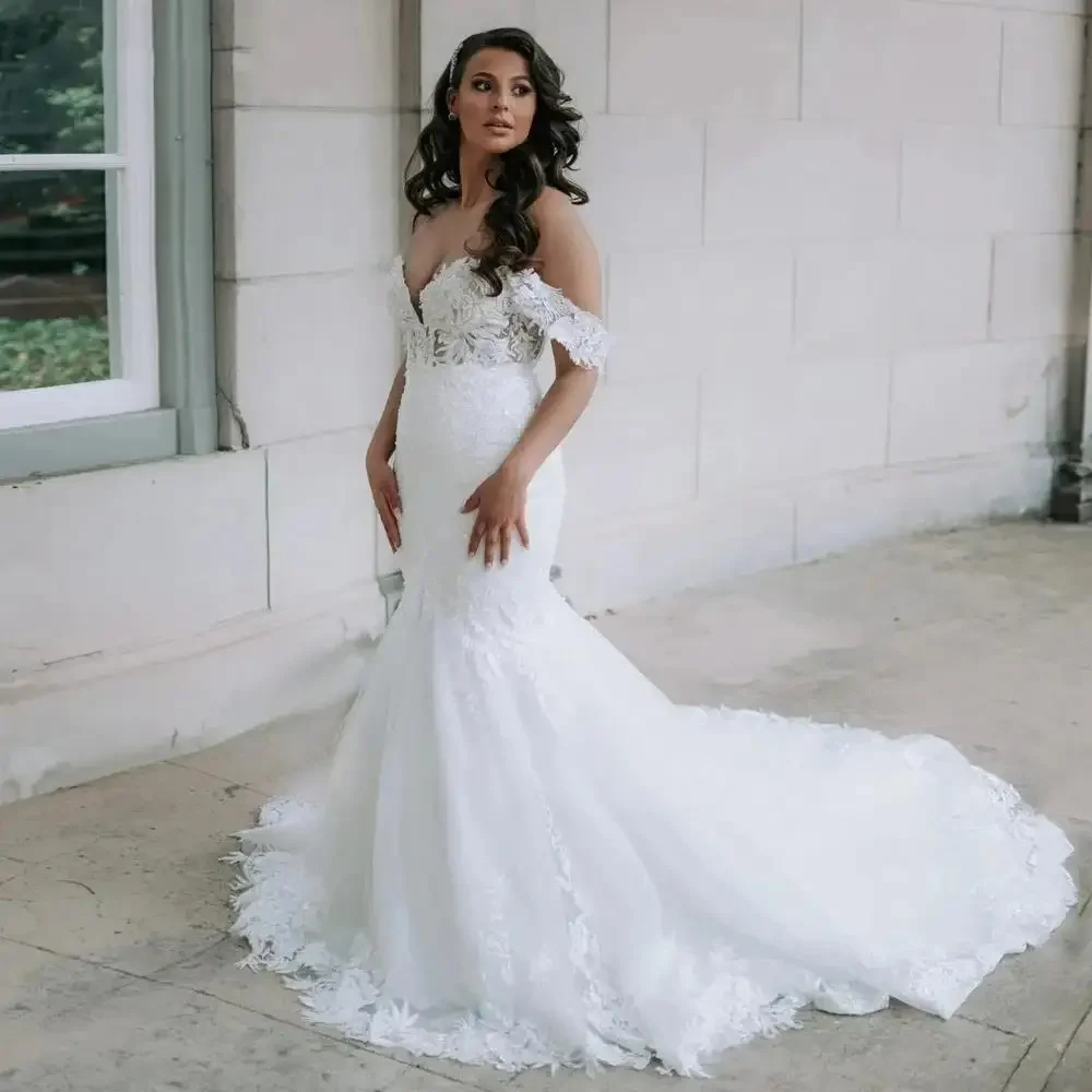 Robe de Mariée Personnalisée en Dentelle Transparente, Dos aux, Style Sirène, pour Patients de Plage