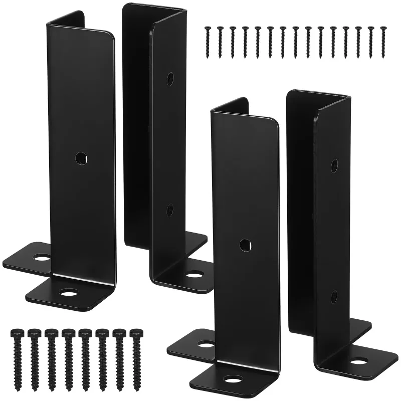 Wood Post Base Half Column Deck Post Support Brackets Iron Made Fence Post Anchor Pergola Brackets Railing Bracket Porch