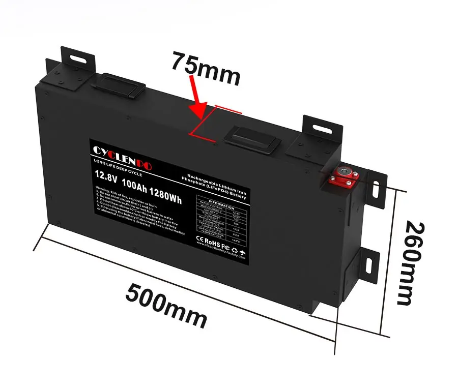 Akumulator litowy Cyclenpo 12v 100ah slimline