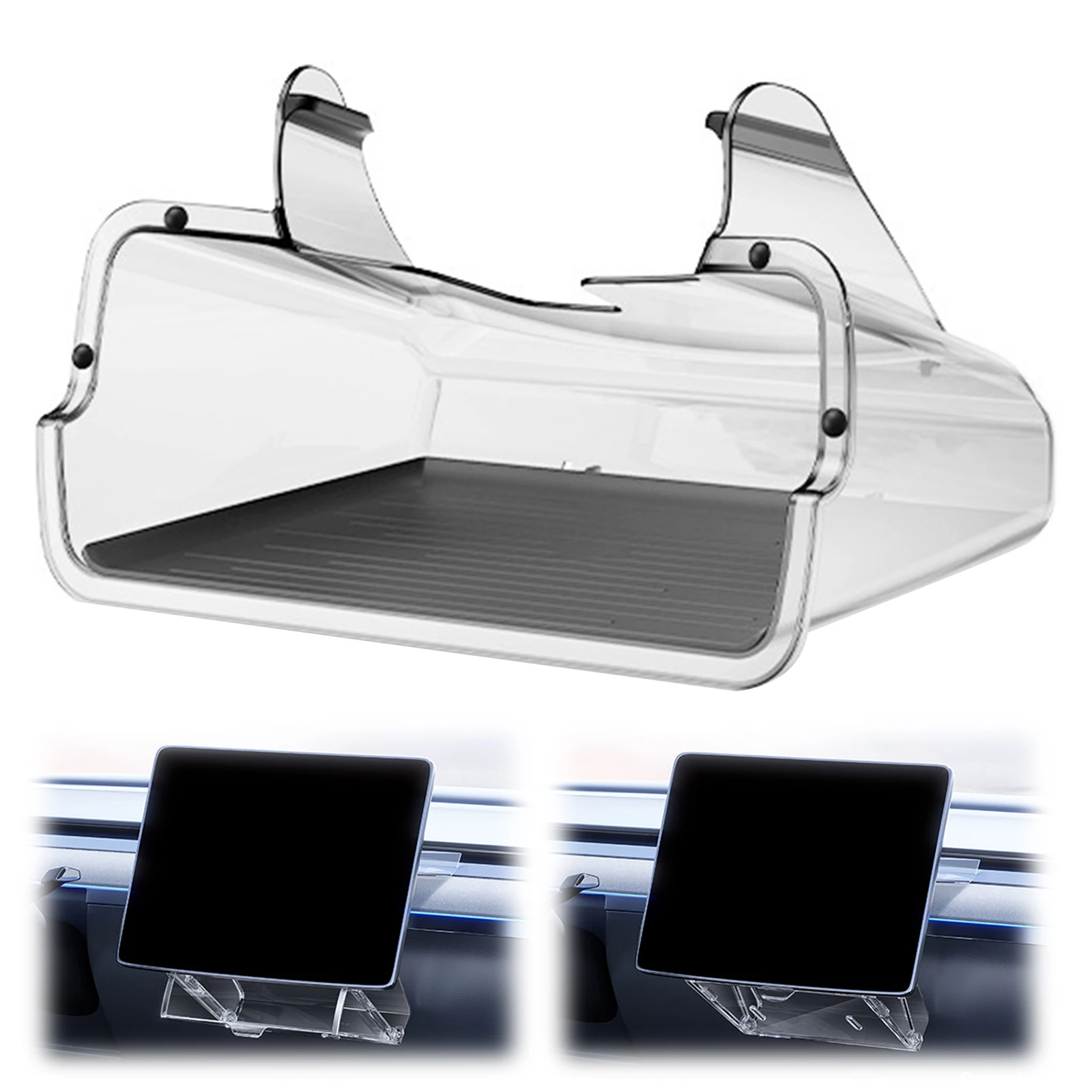 

Magnetic Under Screen Storage Box Waterproof Sunglass Phone Caddy Tissue Holder for Tesla Model 3 2022-2023 & Model Y 2021-2024