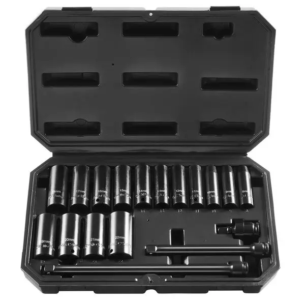 

VEVOR Impact Sockets Set 18pcs 6-Point 3/8' Drive Bit Ratchet Tool Kit Case