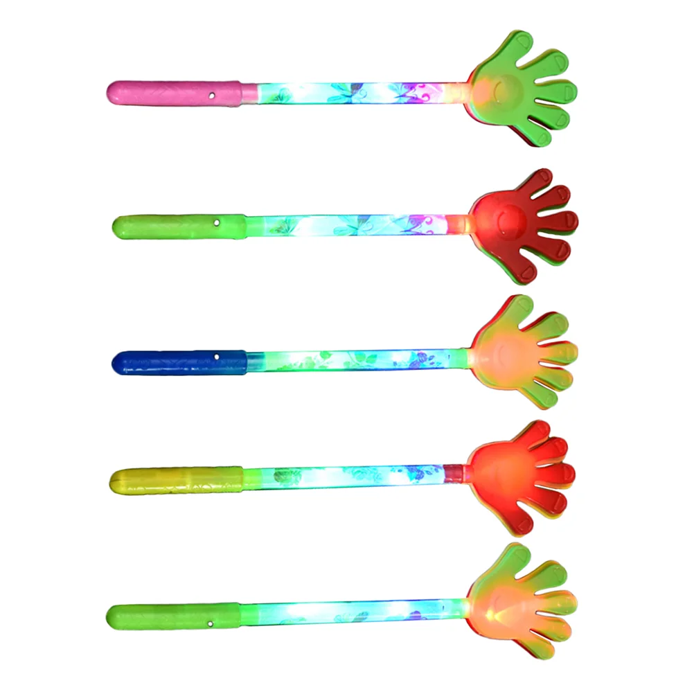5 Pcs Glow in Palms Clap Plastic Five Finger Flash Clap Concert Party Supplies Wedding Birthday Sports Game Halloween